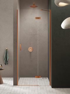 Drzwi prysznicowe uchylne prawe kolor miedziany 80 cm D-0918A New Trendy Nesta Copper Brushed _________________RABAT W_SKLEPIE_________________