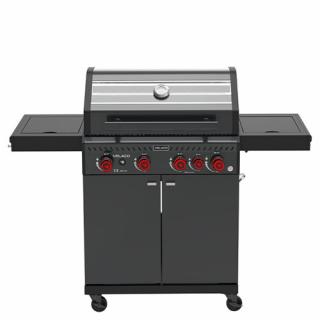 Grill gazowy ZEUS-C kolor czarny ruszt żeliwny moc 14,5 kW + pokrowiec + palnik boczny + LED