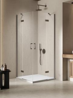 Kabina prysznicowa drzwi podwójne kolor stal szczotkowana 100x100 cm K-4768 New Trendy Nesta Gunmetal Brushed _________________RABAT W_SKLEPIE_________________