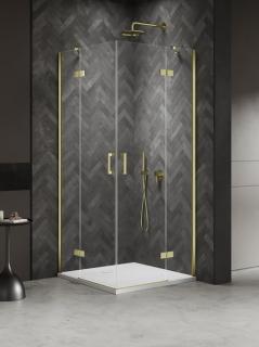 Kabina prysznicowa drzwi podwójne kolor złoty połysk 120x80 cm K-4570 New Trendy Nesta Light Gold _________________RABAT W_SKLEPIE_________________
