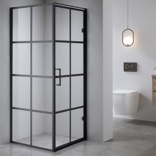Kabina prysznicowa loft kwadratowa 80x80 czarne szprosy na szkle BS10A _________WYSYŁKA 24H__________
