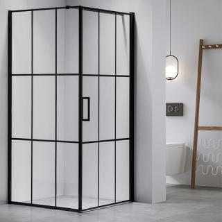 Kabina prysznicowa loftowy styl 90x90 czarne szprosy BS13B _________WYSYŁKA 24H__________