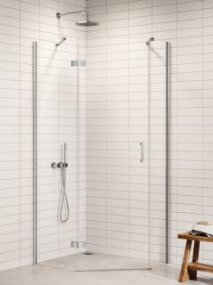 Kabina prysznicowa pięciokątna lewa drzwi uchylne kolor chrom 100x80 cm K-3692 New Trendy Nesta Chrome _________________RABAT W_SKLEPIE_________________