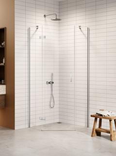 Kabina prysznicowa pięciokątna lewa drzwi uchylne kolor chrom 80x80 cm K-3685 New Trendy Nesta Chrome _________________RABAT W_SKLEPIE_________________