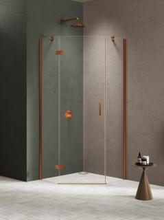 Kabina prysznicowa pięciokątna lewa drzwi uchylne kolor miedź szczotkowana 80x80 cm K-4679 New Trendy Nesta Copper Brushed _________________RABAT W_SKLEPIE_________________