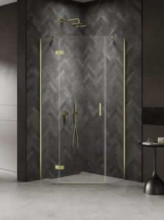 Kabina prysznicowa pięciokątna lewa drzwi uchylne kolor złoto połysk 80x80 cm K-4579 New Trendy Nesta Light Gold _________________RABAT W_SKLEPIE_________________