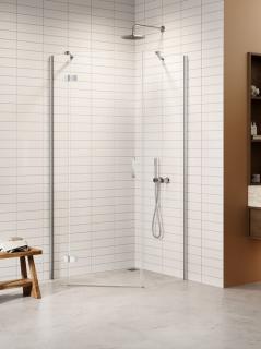 Kabina prysznicowa pięciokątna prawa drzwi uchylne kolor chrom 100x80 cm K-3695 New Trendy Nesta Chrome _________________RABAT W_SKLEPIE_________________