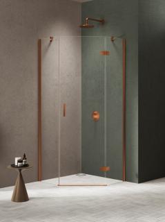 Kabina prysznicowa pięciokątna prawa drzwi uchylne kolor miedź szczotkowana 80x80 cm K-4680 New Trendy Nesta Copper Brushed _________________RABAT W_SKLEPIE_________________