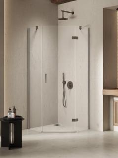 Kabina prysznicowa pięciokątna prawa drzwi uchylne kolor stal szczotkowana 80x80 cm K-4786 New Trendy Nesta Gunmetal Brushed _________________RABAT W_SKLEPIE_________________