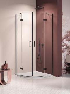 Kabina prysznicowa półokrągła 80x80 czarna K-3781 Nesta New Trendy Black _________________RABAT W_SKLEPIE_________________