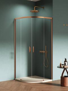 Kabina prysznicowa półokrągła 80x80 miedziana K-3590 Prime New Trendy Copper Brushed _________________RABAT W_SKLEPIE_________________