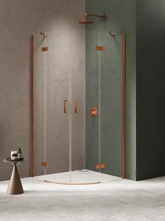Kabina prysznicowa półokrągła 80x80 miedziana K-4675 Nesta New Trendy Copper Brushed _________________RABAT W_SKLEPIE_________________