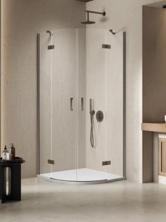 Kabina prysznicowa półokrągła 80x80 stalowa K-4781 Nesta New Trendy Gunmetal Brushed _________________RABAT W_SKLEPIE_________________