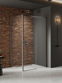 Kabina prysznicowa prostokątna prawa 110x70 kolor stal szczotkowana D-0888A/D-0352B Prime New Trendy Gunmetal Brushed _________________RABAT W_SKLEPIE_________________