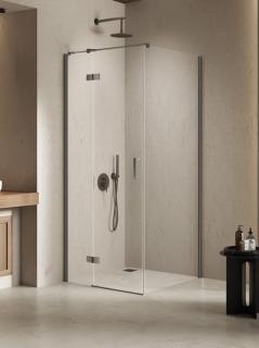 Kabina prysznicowa uchylna lewa kolor stal szczotkowana 90x100 cm K-4705 New Trendy Nesta Gunmetal Brushed _________________RABAT W_SKLEPIE_________________