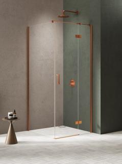 Kabina prysznicowa uchylna prawa kolor miedziany 100x100 cm K-4635 New Trendy Nesta Copper Brushed _________________RABAT W_SKLEPIE_________________