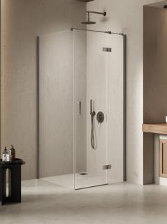 Kabina prysznicowa uchylna prawa kolor stal szczotkowana 100x80 cm K-4739 New Trendy Nesta Gunmetal Brushed _________________RABAT W_SKLEPIE_________________