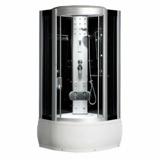 Kabina prysznicowa z hydromasażem i sauną głęboki brodzik czarne ściany 100x100 WSH7102S-100 _________WYSYŁKA 24H__________