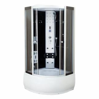 Kabina prysznicowa z hydromasażem i sauną głęboki brodzik czarne ściany 80x80 _________WYSYŁKA 24H__________