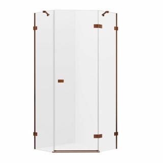 Miedziana kabina pięciokątna 80x80 prawa EXK-3819 Avexa New Trendy Copper Brushed _________________SPRAWDŹ_OFERTĘ_W_SKLEPIE_________________