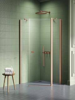 Miedziana kabina prysznicowa pięciokątna 90x90 K-1701 New Soleo Copper Brushed New Trendy _________________RABAT W_SKLEPIE_________________