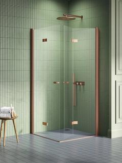 Miedziana szczotkowana kabina prostokątna składana 80x70 K-2079 New Soleo Copper Brushed New Trendy _________________RABAT W_SKLEPIE_________________