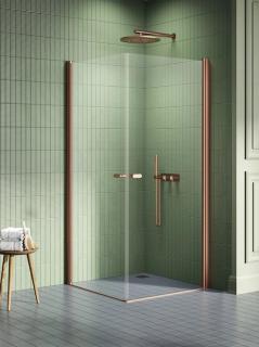 Miedziana szczotkowana kabina prysznicowa prostokątna 80x100 K-2013 New Soleo Copper Brushed New Trendy _________________RABAT W_SKLEPIE_________________