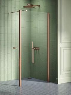 Miedziana szczotkowana ścianka prysznicowa 120 cm + element ruchomy 54 cm K-2124 New Soleo Copper Brushed New Trendy _________________RABAT W_SKLEPIE_________________