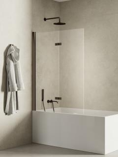 Parawan wannowy składany 100x140 cm lewy New Soleo P-0141 Gunmetal Brushed _________________RABAT W_SKLEPIE_________________