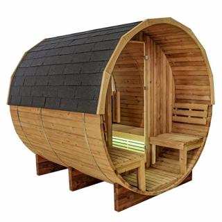 Sauna fińska ogrodowa zewnętrzna beczka 6 osobowa 210x210 Tromso-HG