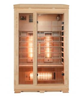Sauna na podczerwień 3-osobowa 120x105 cm grzejniki kwarcowe i karbonowe Bergen3 Infrared