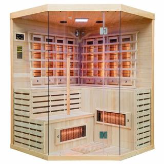 Sauna na podczerwień 6-osobowa 180x180 cm grzejniki kwarcowe i karbonowe Alta7 Infrared