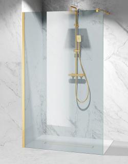 Ścianka prysznicowa 110 cm okucia złoty mat szkło 8mm Swiss Liniger