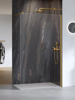 Ścianka prysznicowa złoto szczotkowane 140 cm K-1745 Nesta Brushed Gold New Trendy _________________RABAT W_SKLEPIE_________________