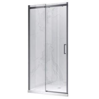 Stal szczotkowana drzwi prysznicowe do wnęki 115-120 cm rozsuwane szkło 8 mm KZ09C _________WYSYŁKA 24H__________