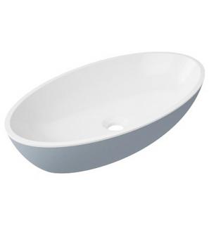 Szaro biała umywalka nablatowa Siena L UN BSP Marble+