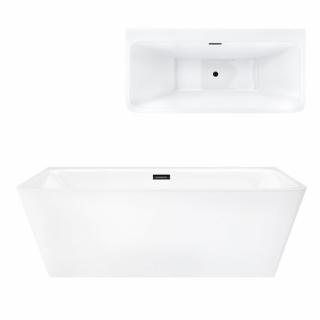 Wanna akrylowa, przyścienna wolnostojąca Iseo Corsan 150 cm korek klik-klak grafit