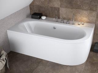 Wanna asymetryczna akrylowa Avita Besco 160 cm Lewa