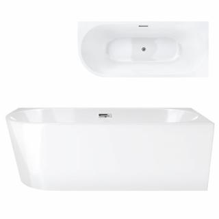 Wanna narożna przyścienna 150 cm Intero Corsan Prawa korek klik-klak chrom