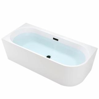 Wanna przyścienna czarny przelew oraz korek narożna lewa 140 cm Mera Hydrosan _________WYSYŁKA 24H__________