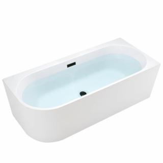 Wanna przyścienna czarny przelew oraz korek narożna prawa 140 cm Mera Hydrosan _________WYSYŁKA 24H__________