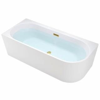Wanna przyścienna złoty szczotkowany przelew oraz korek narożna lewa 150 cm Mera Hydrosan _________WYSYŁKA 24H__________