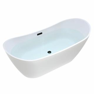 Wanna wolnostojąca biała przelew oraz korek czarny 180 cm Rica Hydrosan _________WYSYŁKA 24H__________
