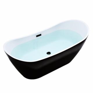Wanna wolnostojąca czarno biała czarny przelew oraz korek 150 cm Rica Hydrosan _________WYSYŁKA 24H__________