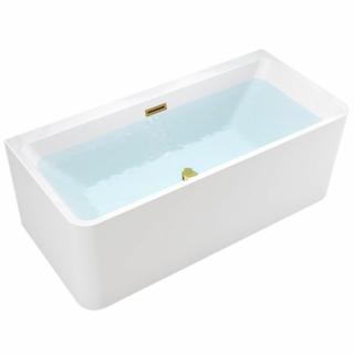 Wanna wolnostojąca złoty szczotkowany przelew oraz korek przyścienna 140 cm Sofia Hydrosan _________WYSYŁKA 24H__________