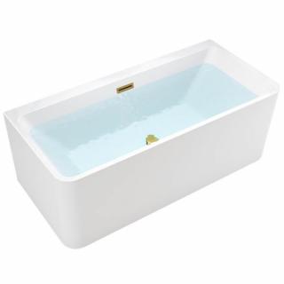 Wanna wolnostojąca złoty szczotkowany przelew oraz korek przyścienna 150 cm Sofia Hydrosan _________WYSYŁKA 24H__________