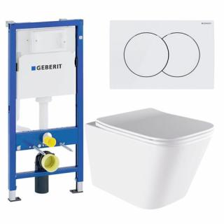 Zestaw podtynkowy stelaż GEBERIT DUOFIX + miska AQUA-WH-03 + przycisk DELTA 01 biały _________WYSYŁKA 24H__________