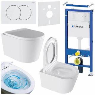 Zestaw podtynkowy stelaż GEBERIT DUOFIX + miska ELITE-WH-02 + przycisk DELTA 01 biały _________WYSYŁKA 24H__________