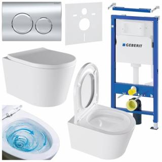 Zestaw podtynkowy stelaż GEBERIT DUOFIX + miska ELITE-WH-02 + przycisk DELTA 20 chrom _________WYSYŁKA 24H__________