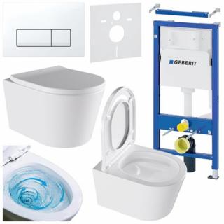 Zestaw podtynkowy stelaż GEBERIT DUOFIX + miska ELITE-WH-02 + przycisk DELTA 50 biały _________WYSYŁKA 24H__________
